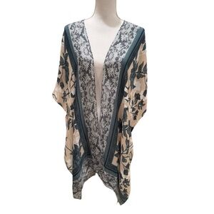 NWT Save The Ocean Women's Lightweight Floral-Print Woven Cover-up Duster OS